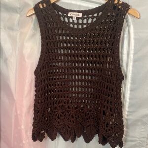 Nanette Lepore Black Cropped Cut Out Tank Top